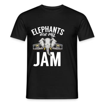Cadeaux d’amoureux des éléphants - T-shirt homme - noir - Devant - AI Model Male 178 light (178cm)