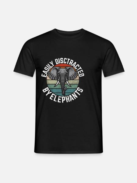 Elephant Lovers Gifts - Men's T-Shirt - black