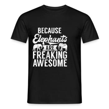 Cadeaux d’amoureux des éléphants - T-shirt homme - noir - Devant - AI Model Male 178 light (178cm)