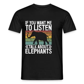 Cadeaux d’amoureux des éléphants - T-shirt homme - noir - Devant - AI Model Male 178 light (178cm)