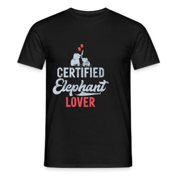 Cadeaux d’amoureux des éléphants - T-shirt homme - noir - Devant - AI Model Male 178 light (178cm)