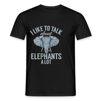Cadeaux d’amoureux des éléphants - T-shirt homme - noir - Devant - AI Model Male 178 light (178cm)