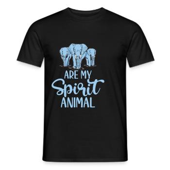 Cadeaux d’amoureux des éléphants - T-shirt homme - noir - Devant - AI Model Male 178 light (178cm)