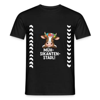 Müh-Sikanten-Stadl - T-shirt homme - noir - Devant - AI Model Male 178 light (178cm)
