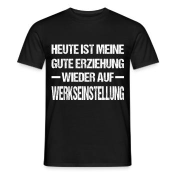 Erziehung wieder auf Werkseinstellung - Männer T-Shirt - Schwarz - Vorne - AI Model Male 178 light (178cm)