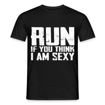 Courir si tu penses que je suis sexy drôle marathon - T-shirt homme - noir - Devant - AI Model Male 178 light (178cm)