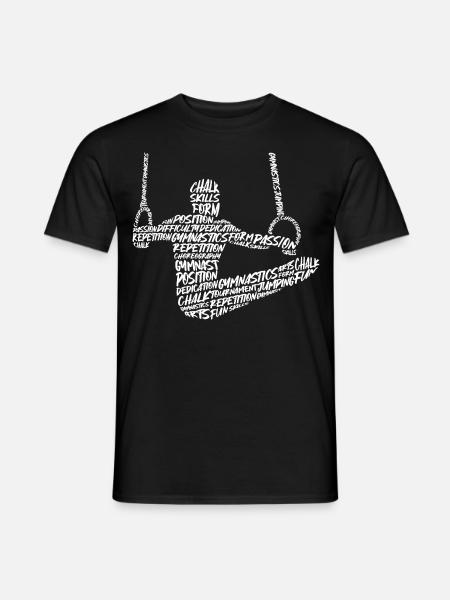 Turner Gymnastik Ringeturnen Typografie Turnen - Mænd T-shirt - sort
