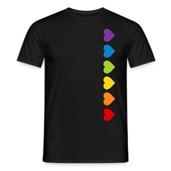 LGBT CSD LGBTQ+ HERZ REGENBOGEN HERZEN PRIDE MONTH - Männer T-Shirt - Schwarz - Vorne - AI Model Male 178 light (178cm)
