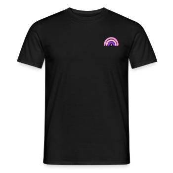 arc-en-ciel minimaliste avec cœur - T-shirt homme - noir - Devant - AI Model Male 178 light (178cm)
