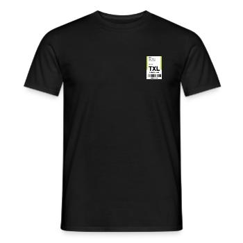 Aéroport Voyage étiquette autocollant Tegel TXL - T-shirt homme - noir - Devant - AI Model Male 178 light (178cm)