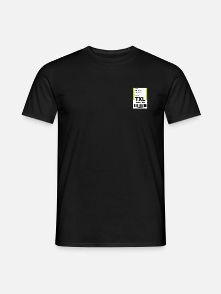 Flughafen Reise Etikett Aufkleber Tegel TXL - Männer T-Shirt - Schwarz