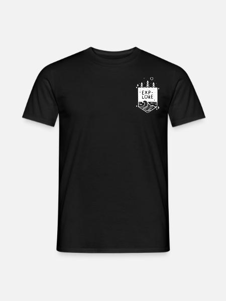 Poche poitrine "Explore" Motif idée cadeau blanc - T-shirt homme - noir