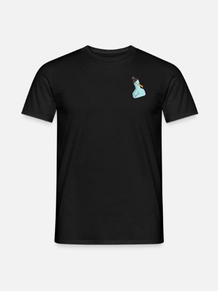 Möwe mit Pudelmütze - Männer T-Shirt - Schwarz
