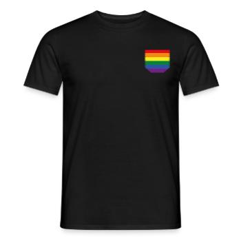 Breast pocket LGBT colorful gift idea - Men's T-Shirt - black - Front - AI Model Male 178 light (178cm)