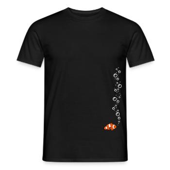Clownfisch with bubbles - Men's T-Shirt - black - Front - AI Model Male 178 light (178cm)