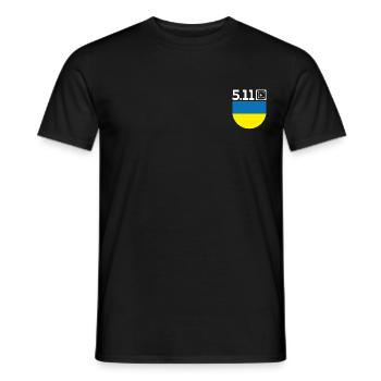 5.11 tactical L'Ukraine soutient l Ukraine - T-shirt homme - noir - Devant - AI Model Male 178 light (178cm)
