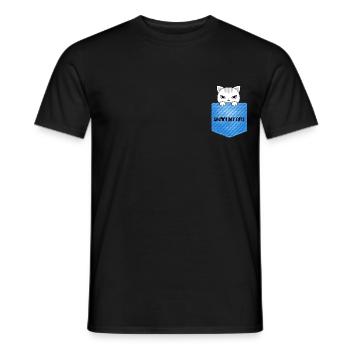 Cat grumpy but cute - Men's T-Shirt - black - Front - AI Model Male 178 light (178cm)