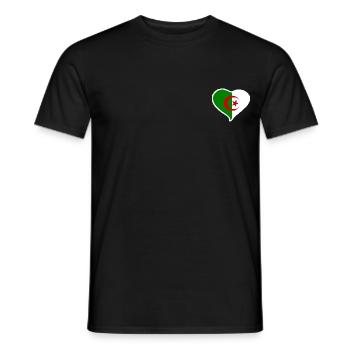 Drapeau coeur Algérie - T-shirt homme - noir - Devant - AI Model Male 178 light (178cm)