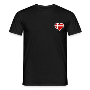 Drapeau coeur Danemark - T-shirt homme - noir - Devant - AI Model Male 178 light (178cm)