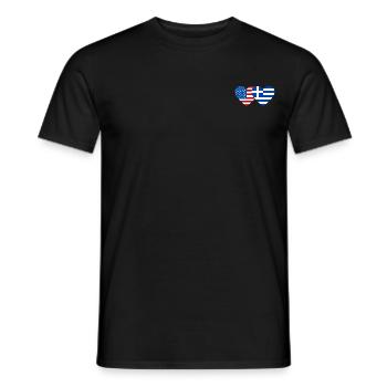 USA Griechenland Flagge Herz - Männer T-Shirt - Schwarz - Vorne - AI Model Male 178 light (178cm)