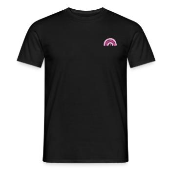 Rosa Regenbogen mit Herz - Männer T-Shirt - Schwarz - Vorne - AI Model Male 178 light (178cm)