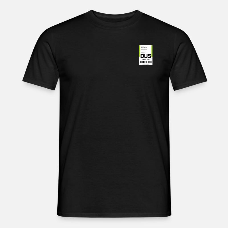 Flughafen Reise Etikett Aufkleber Düsseldorf DUS - Männer T-Shirt - Schwarz