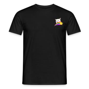Regenbogenkatze - Männer T-Shirt - Schwarz - Vorne - AI Model Male 178 light (178cm)