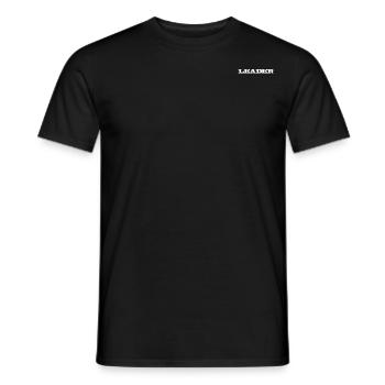LEADER white slogan - Men's T-Shirt - black - Front - AI Model Male 178 light (178cm)
