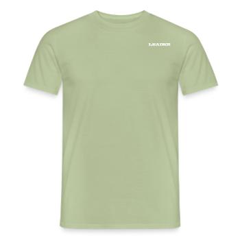 LEADER slogan blanc - T-shirt homme - vert sauge - Devant - AI Model Male 178 light (178cm)