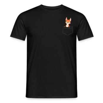 Renard - Dans la poche de poitrine / poche de chemise - T-shirt homme - noir - Devant - AI Model Male 178 light (178cm)