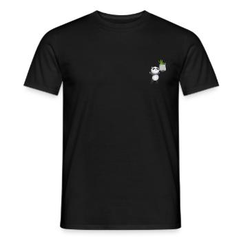 Panda greift nach Bambus in Ihrer falschen Tasche Spaß - Männer T-Shirt - Schwarz - Vorne - AI Model Male 178 light (178cm)