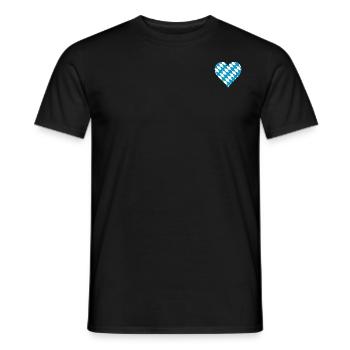 Bayern bayerische Flagge Herz - Männer T-Shirt - Schwarz - Vorne - AI Model Male 178 light (178cm)