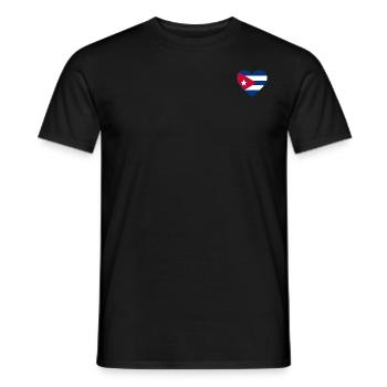 Cœur de drapeau de Cuba - T-shirt homme - noir - Devant - AI Model Male 178 light (178cm)
