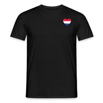 Holland Flag Heart utilisé - T-shirt homme - noir - Devant - AI Model Male 178 light (178cm)