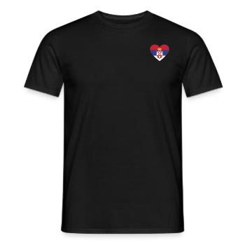 Cœur de drapeau de la Serbie - T-shirt homme - noir - Devant - AI Model Male 178 light (178cm)