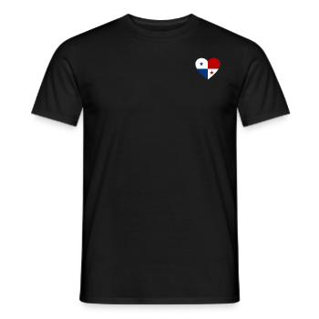 Panama Flagge Herz - Männer T-Shirt - Schwarz - Vorne - AI Model Male 178 light (178cm)