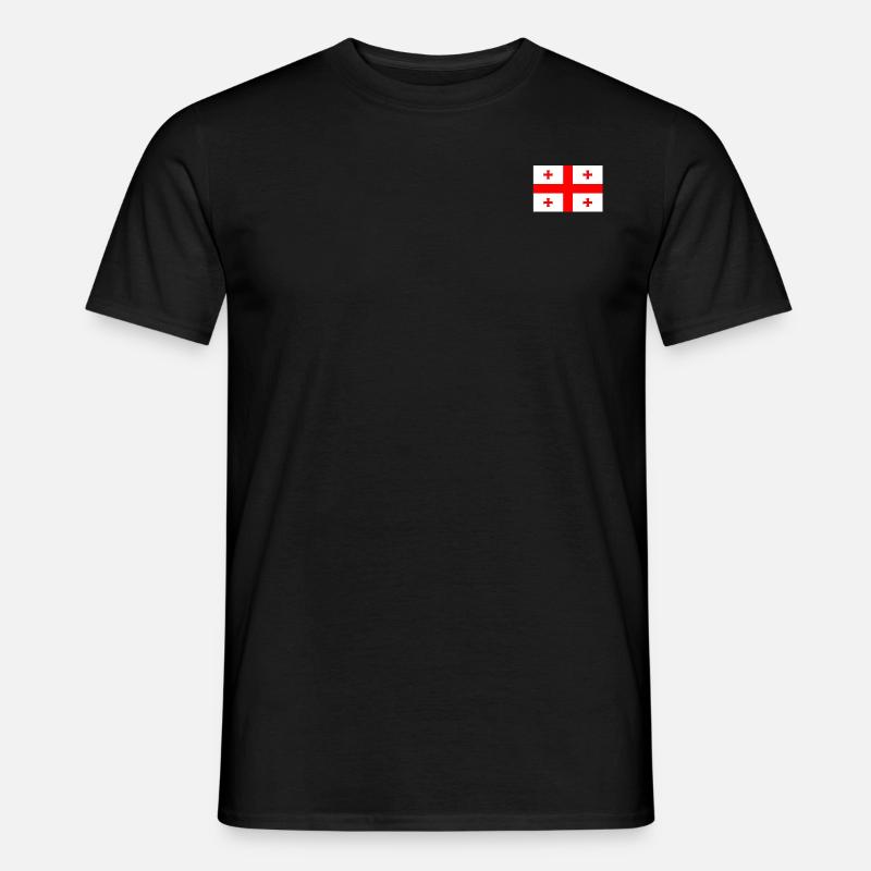 Georgien Flagge - Männer T-Shirt - Schwarz