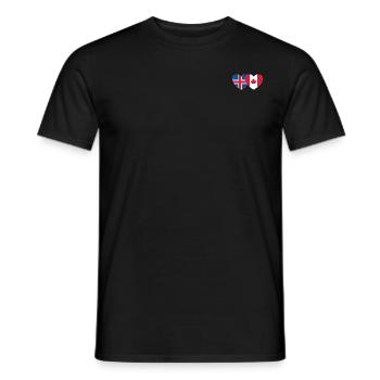 Cœur du drapeau du Canada de l’Islande - T-shirt homme - noir - Devant - AI Model Male 178 light (178cm)