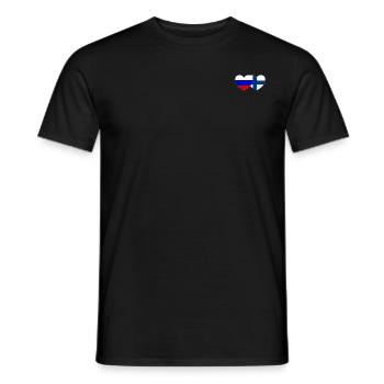Russie Finlande Drapeau Cœur - T-shirt homme - noir - Devant - AI Model Male 178 light (178cm)