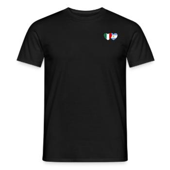 Italie Argentine Drapeau Cœur - T-shirt homme - noir - Devant - AI Model Male 178 light (178cm)