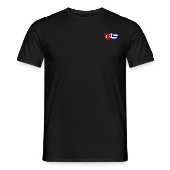 Turkey Greece Flag Heart - Men's T-Shirt - black - Front - AI Model Male 178 light (178cm)