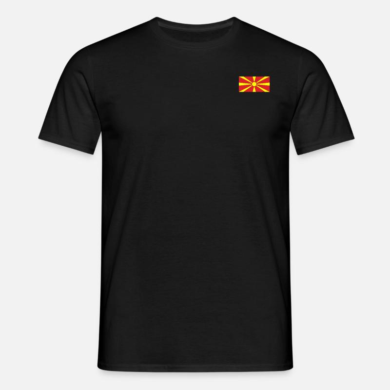 Mazedonien Flagge - Männer T-Shirt - Schwarz