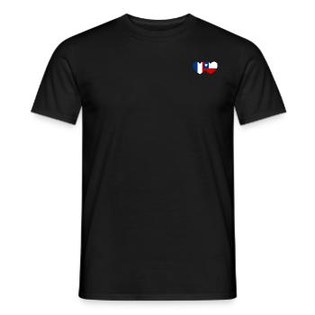 Frankreich Chile Flagge Herz - Männer T-Shirt - Schwarz - Vorne - AI Model Male 178 light (178cm)
