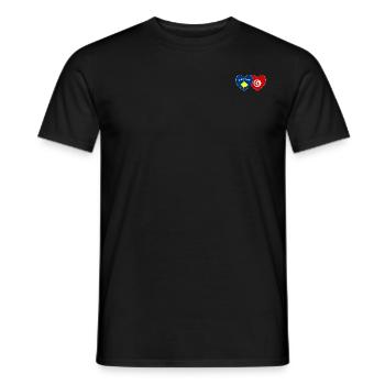 Kosovo Tunesien Flagge Herz - Männer T-Shirt - Schwarz - Vorne - AI Model Male 178 light (178cm)