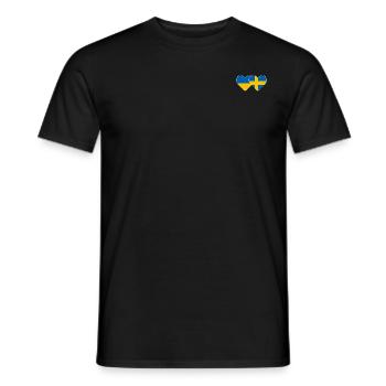 Ukraine Suède Flag Coeur - T-shirt homme - noir - Devant - AI Model Male 178 light (178cm)