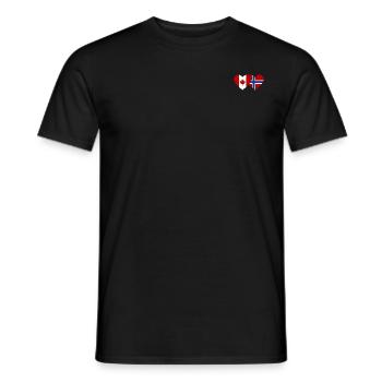 Cœur de drapeau Canada-Norvège - T-shirt homme - noir - Devant - AI Model Male 178 light (178cm)