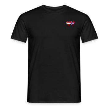 Norway Austria Flag Heart - Men's T-Shirt - black - Front - AI Model Male 178 light (178cm)
