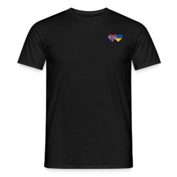 Norvège Ukraine Flag Heart - T-shirt homme - noir - Devant - AI Model Male 178 light (178cm)
