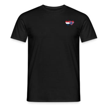 Hollande Norvège drapeau coeur - T-shirt homme - noir - Devant - AI Model Male 178 light (178cm)