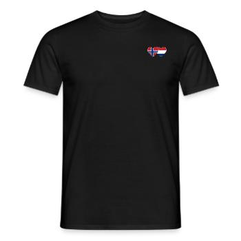 Norway Holland Flag Heart - Men's T-Shirt - black - Front - AI Model Male 178 light (178cm)